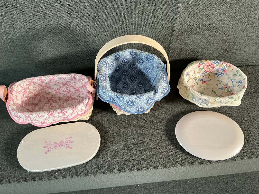 Image for 3 Small Longaberger Baskets - Pink Highlights