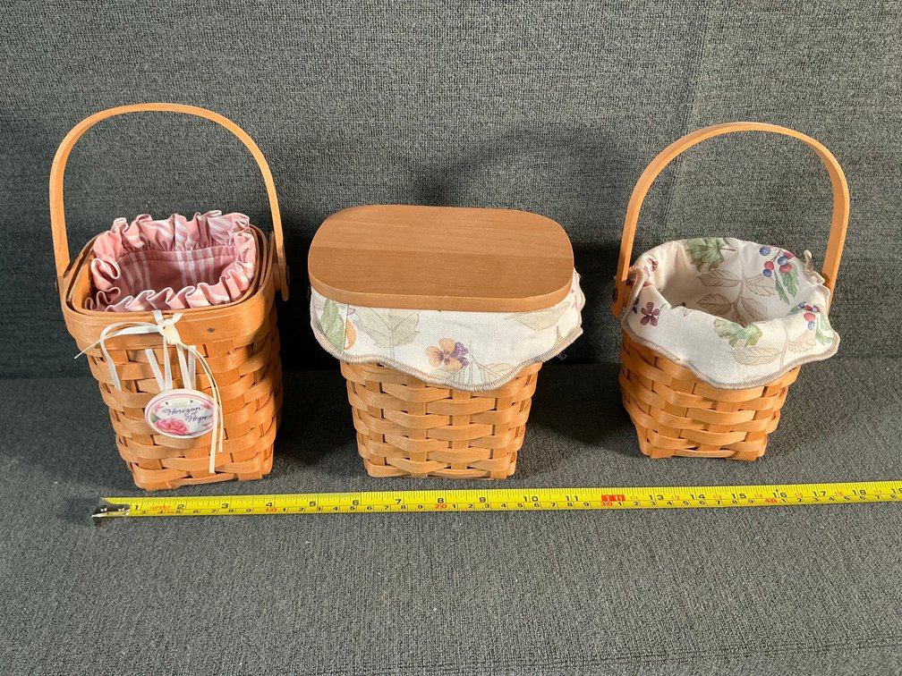 Image for 3 Small Longaberger Baskets