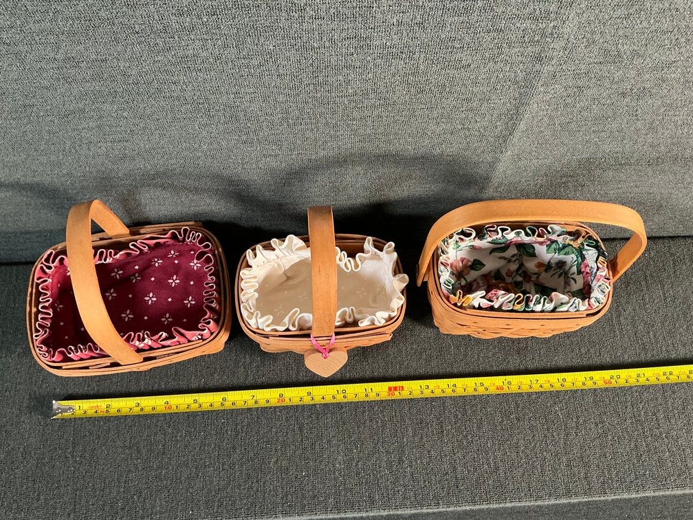 Image for 3 Small Longaberger Baskets