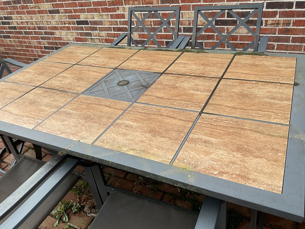 Image for Metal & Tile Outdoor Dining Table