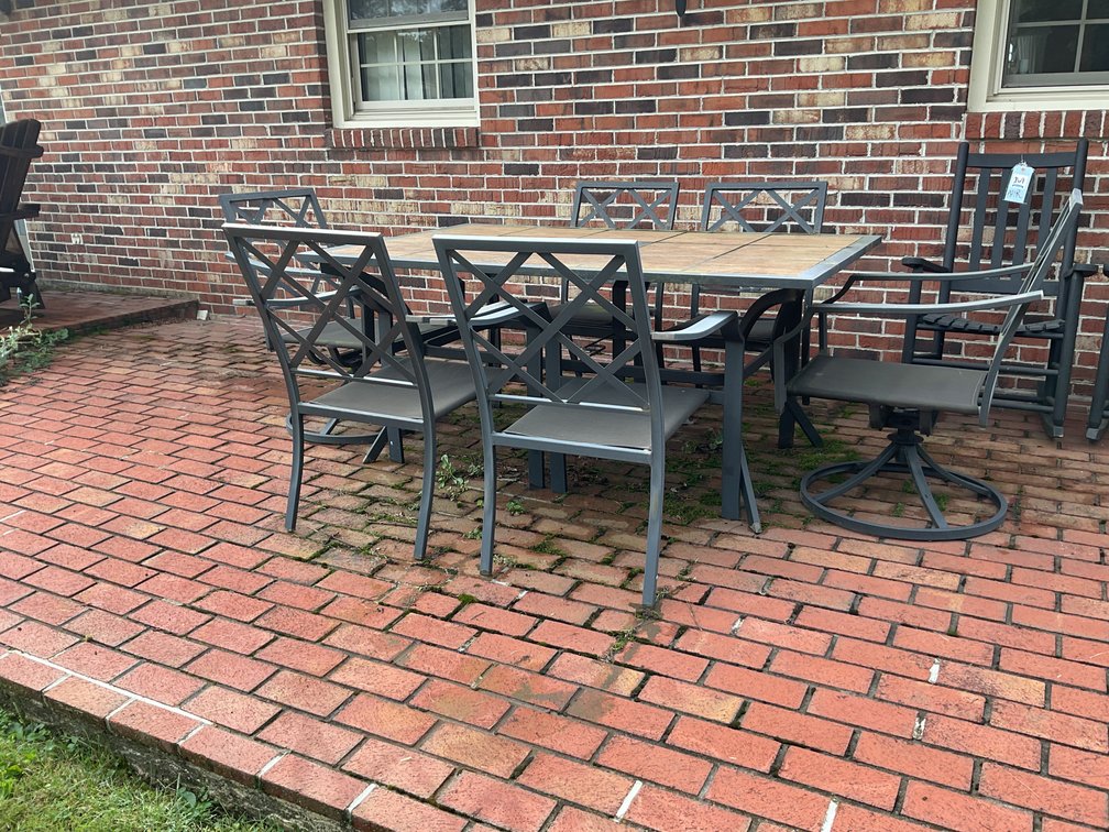 Image for Metal & Tile Outdoor Dining Table