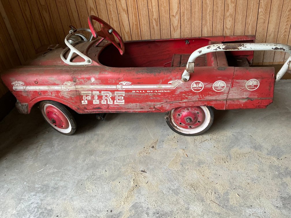 Image for Vintage Metal Pedal Fire Truck
