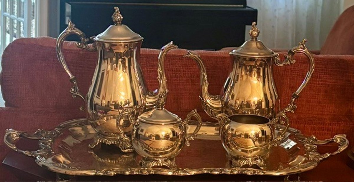 Image for FBRogers coffee and tea pitchers, cream and Sugar and serving tray