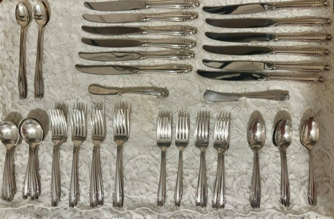 Image for Various Place Settings of Sterling Silver Flat Ware  Manufactured by Wallace  Silversmiths