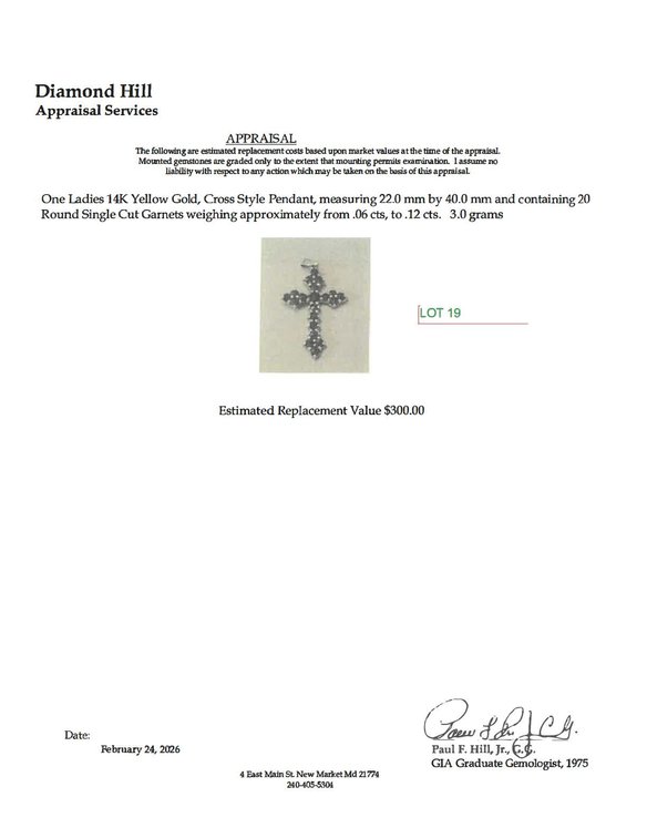 Image for 14K Yellow Gold, Cross Style Pendant