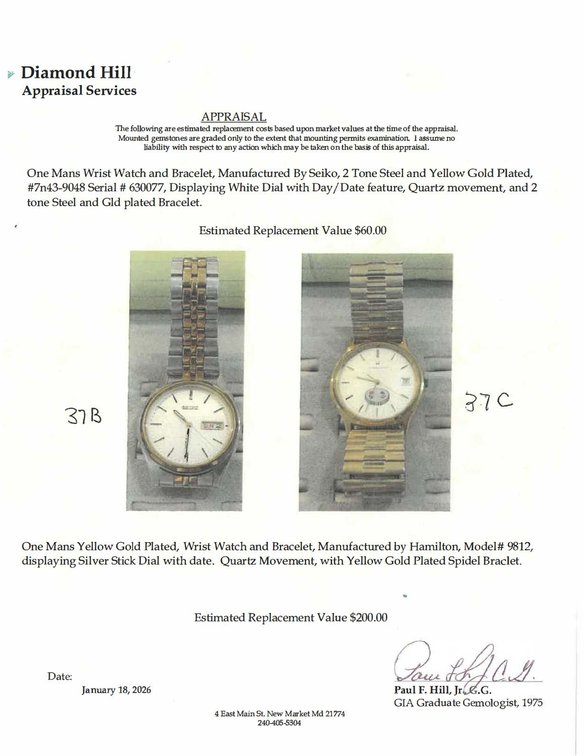 Image for Hamilton Model # 9812 Wrist Watch