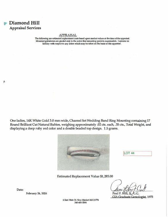 Image for 14K White Gold  Wedding Band Ring