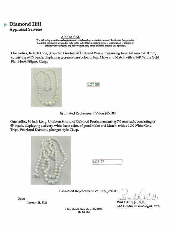 Image for 16 Inch Long, Strand of Graduated Cultured Pearls