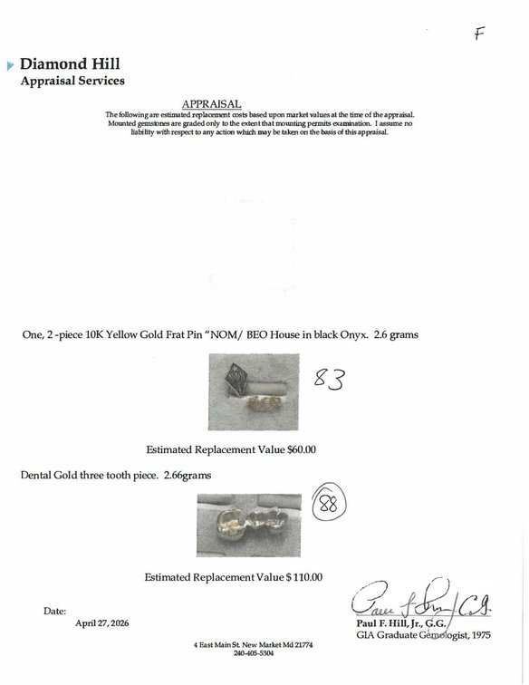 Image for Ditto gold three tooth piece. 2.66 grams