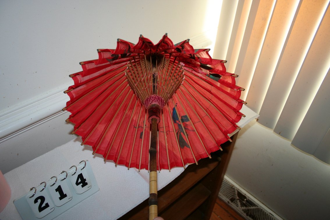 Image for Vintage Chinese Umbrella Hand Painted (Very Old)