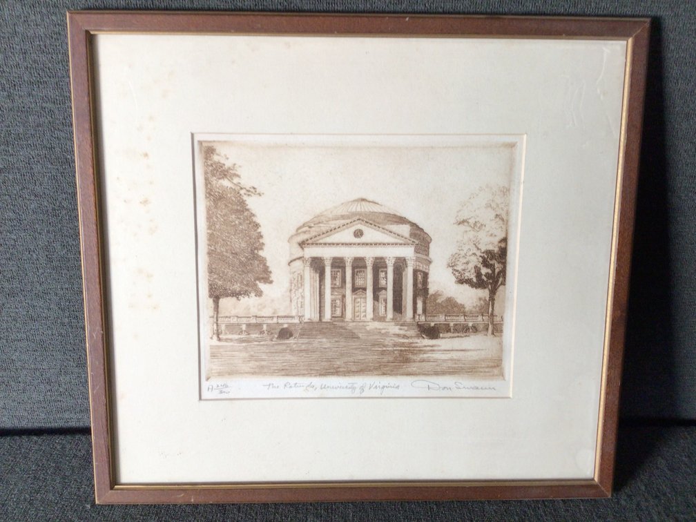 Image for The Rotunda, University of Virginia Framed Etching