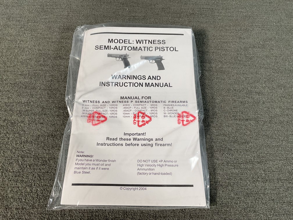 Image for Tanfoglio Witness Match T97L 45 ACP NIB