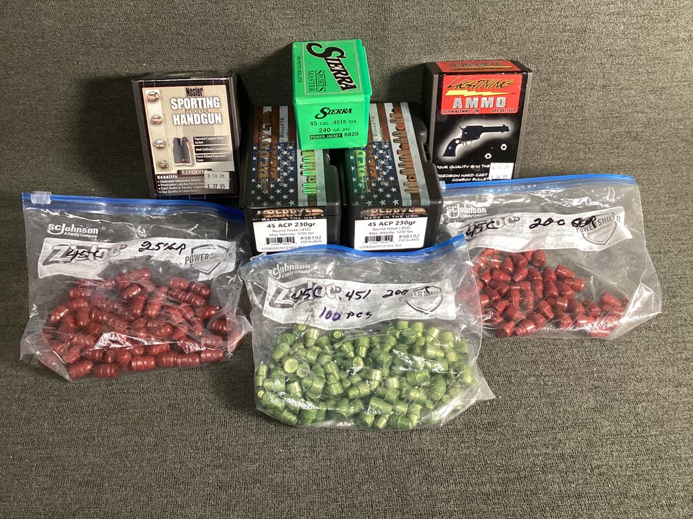 Image for Large Lot of .45 Cal Bullets for Reloading