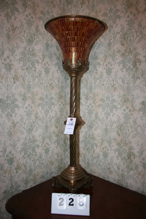 Image for Vintage Lamp / Stained Glass Shade 35