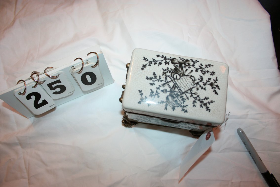 Image for Porcelain & Bronze Tea Caddy