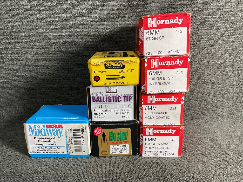 Image for 6mm/243 bullets for Reloading