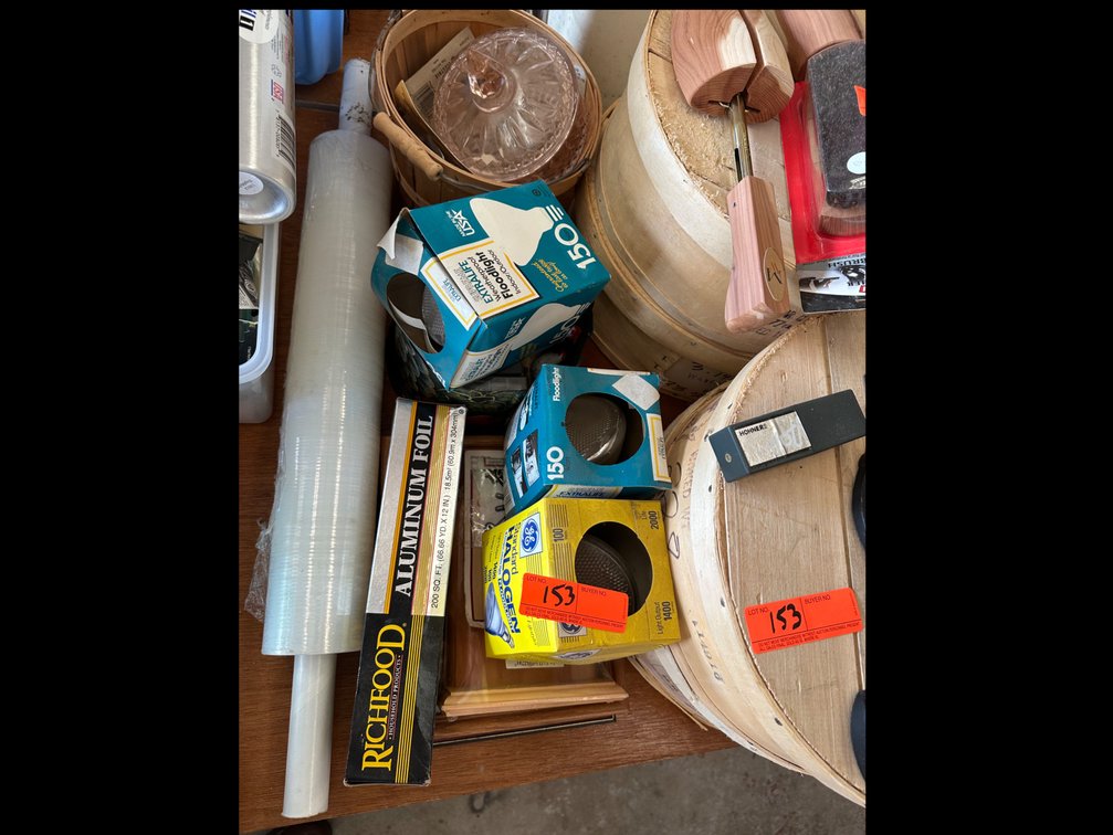 Image for Wood cheese boxes and various household items