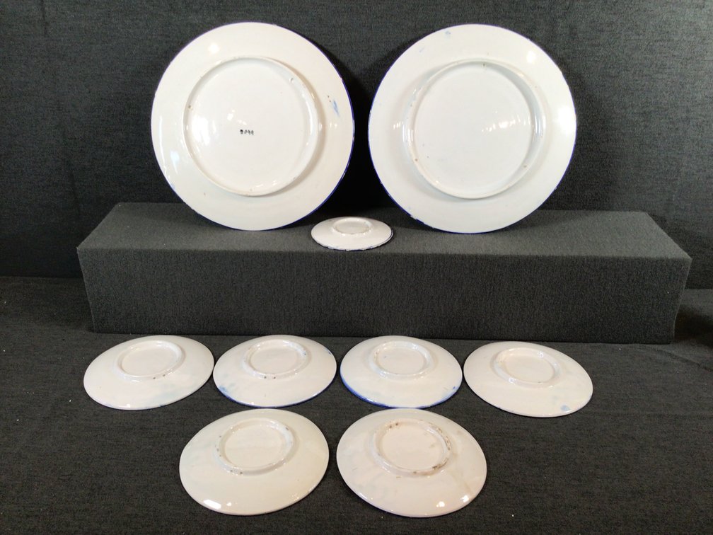 Image for Vintage Folk Art Pottery Plates