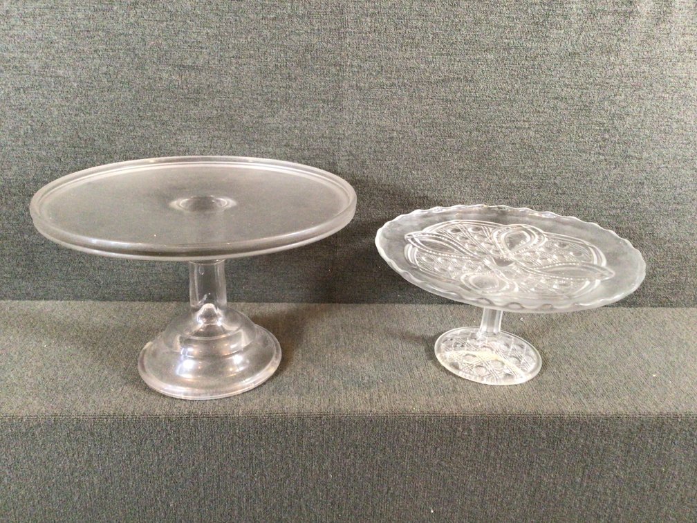 Image for 2 Footed Cake Plates and 2 Glass Serving Bowls
