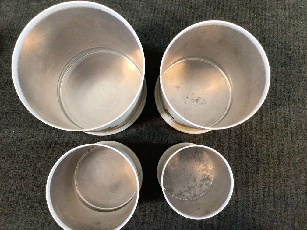 Image for Vintage Aluminum Canisters with Plastic Lids