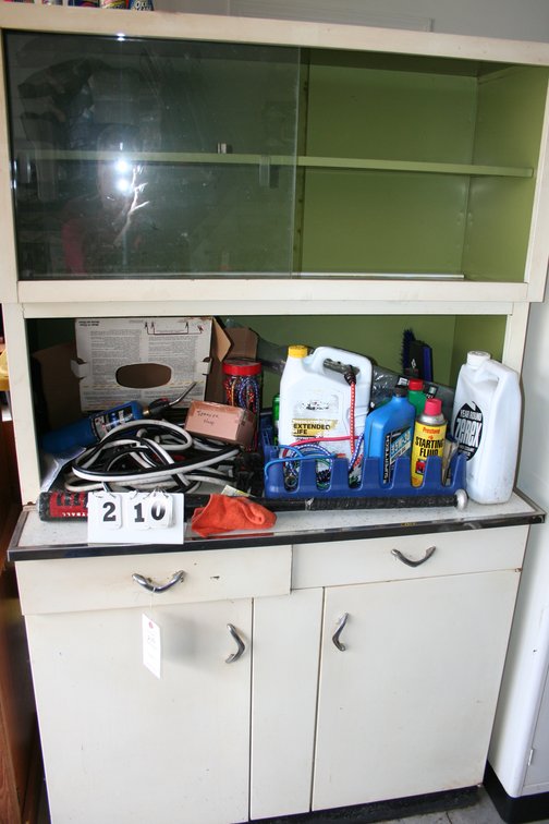 Image for Vintage Metal Cabinet & Contents