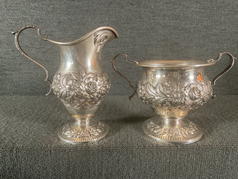 Image for S. Kirk and Son “Repousse” Sterling Silver Tea Set