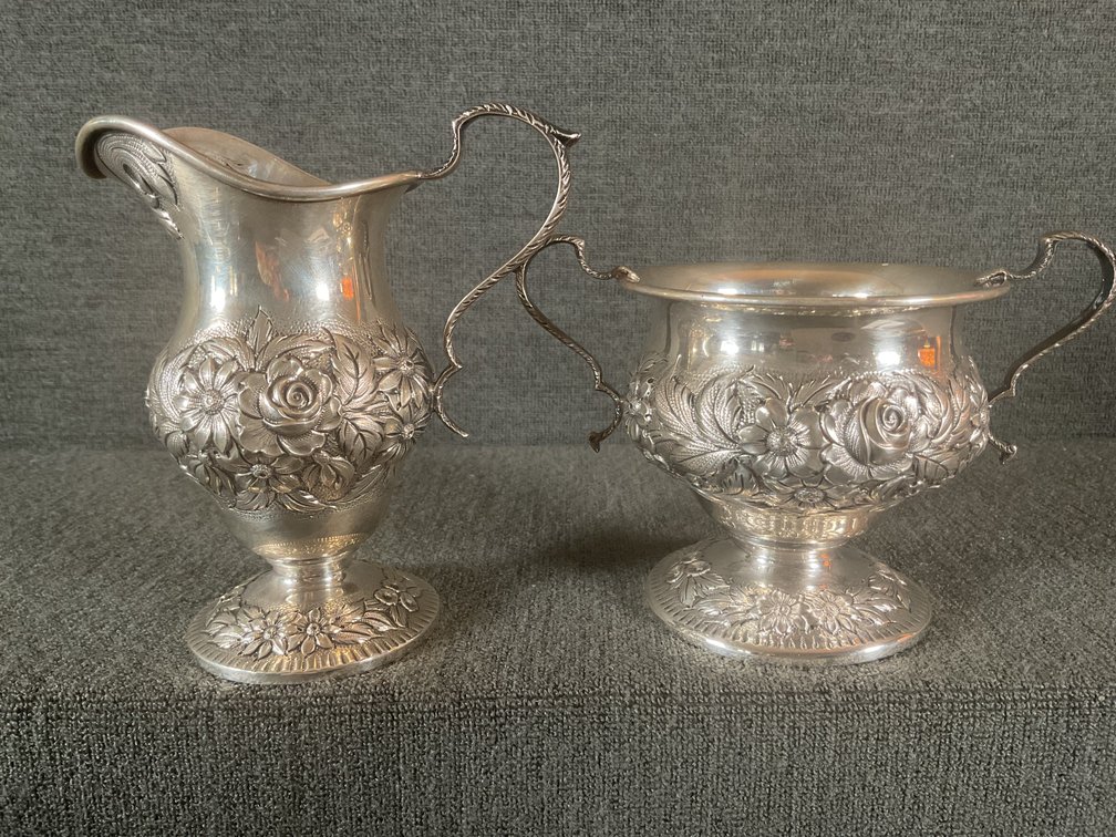 Image for S. Kirk and Son “Repousse” Sterling Silver Tea Set