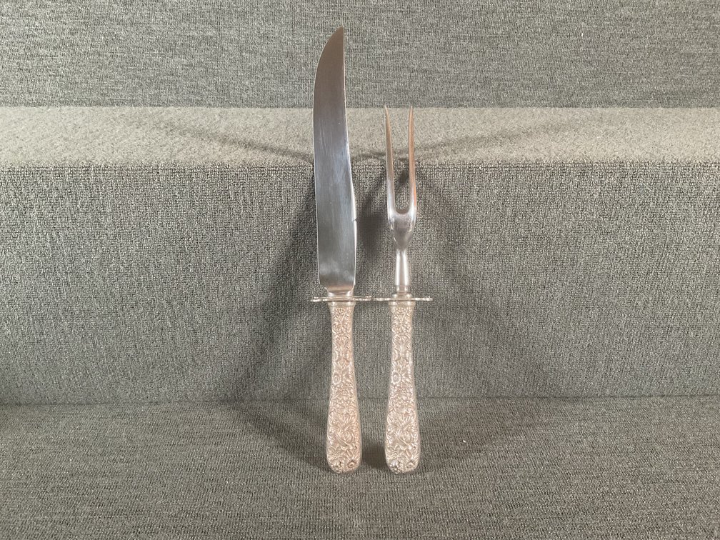 Image for S. Kirk & Son Repousse Sterling Handle Carving Set