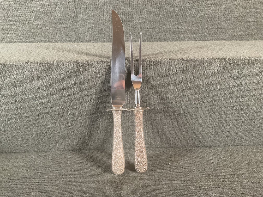 Image for S. Kirk & Son Repousse Sterling Handle Carving Set