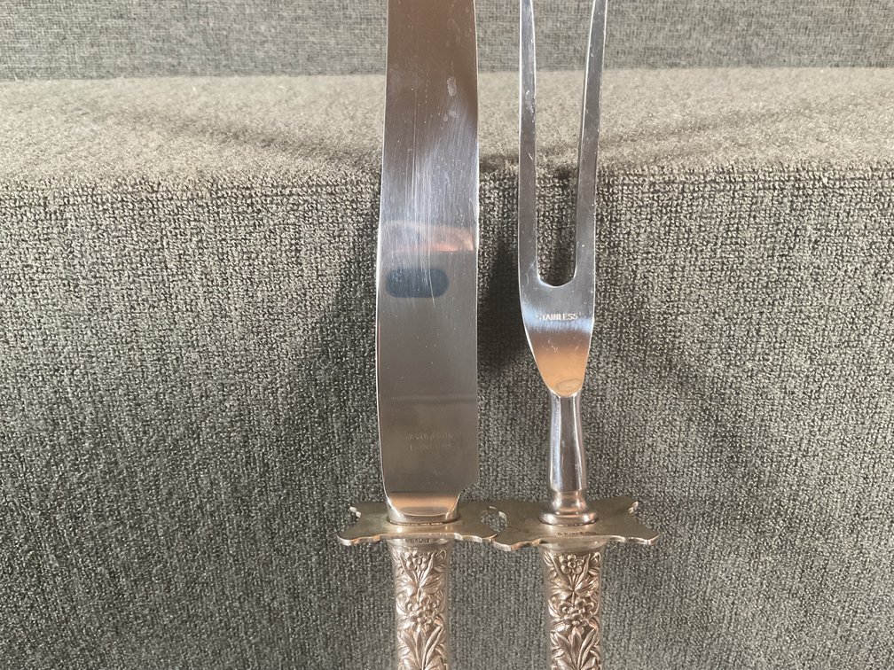 Image for S. Kirk & Son Repousse Sterling Handle Carving Set