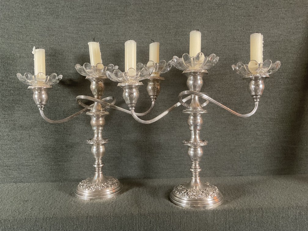Image for S. Kirk & Son Repousse Sterling Candelabra Set