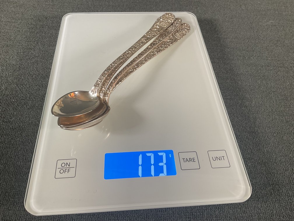 Image for S. Kirk & Son “Repousse” Heavy Sterling Silver  Iced Tea Spoons