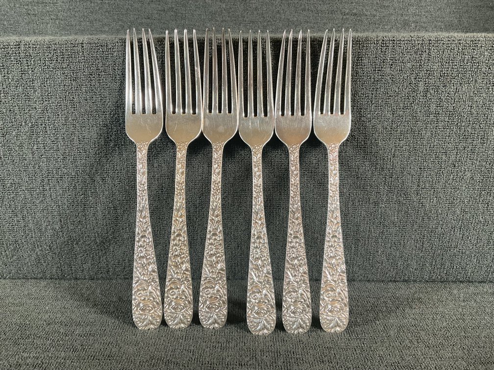 Image for S Kirk & Son “Repousse” Sterling Silver Forks