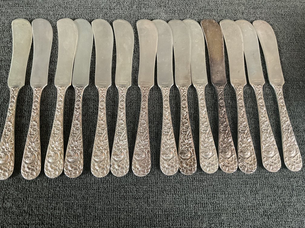 Image for S Kirk & Son “Repousse” Sterling Silver Individual Butter Knives