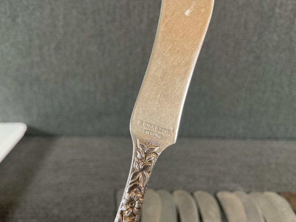 Image for S Kirk & Son “Repousse” Sterling Silver Individual Butter Knives