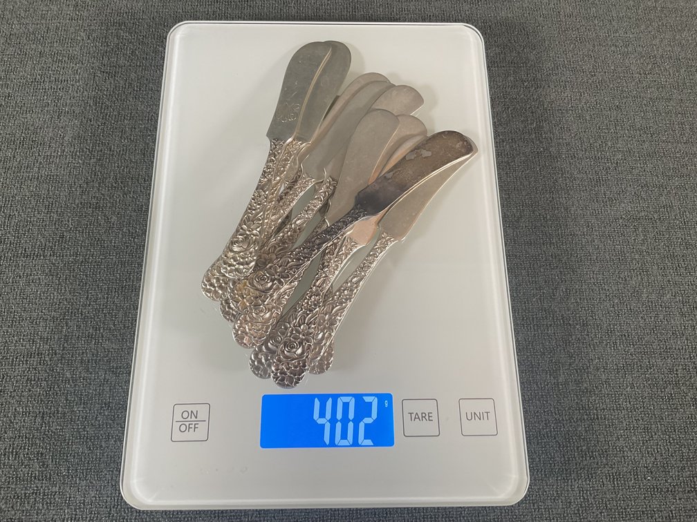 Image for S Kirk & Son “Repousse” Sterling Silver Individual Butter Knives
