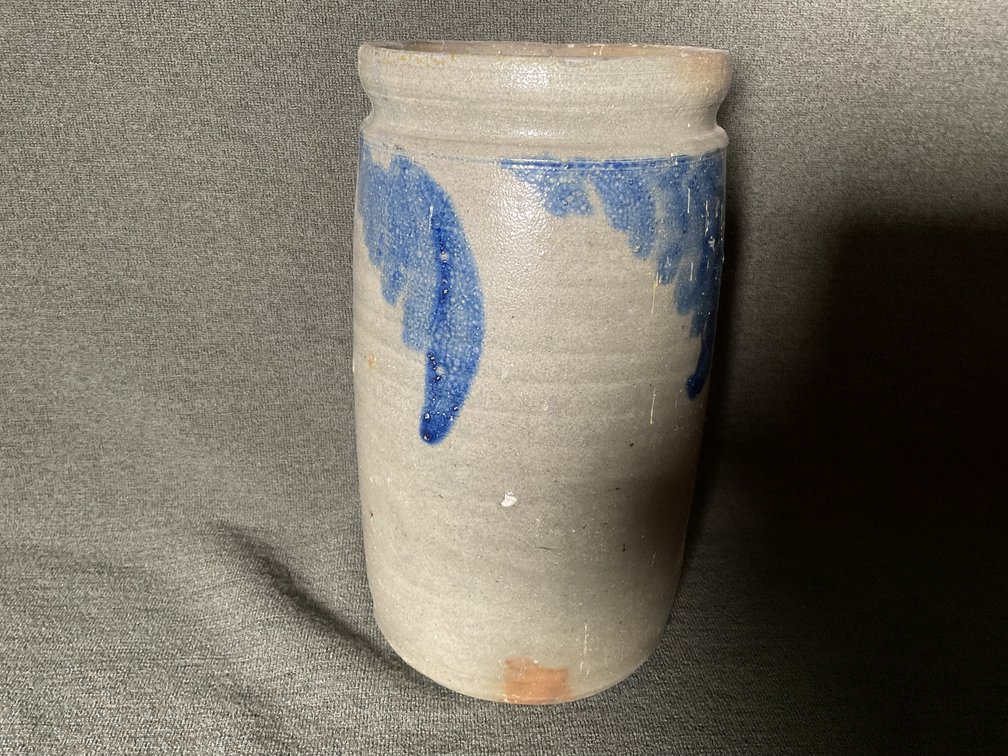 Image for Valley of Virginia Cobalt Decorated Crock 1 Gallon