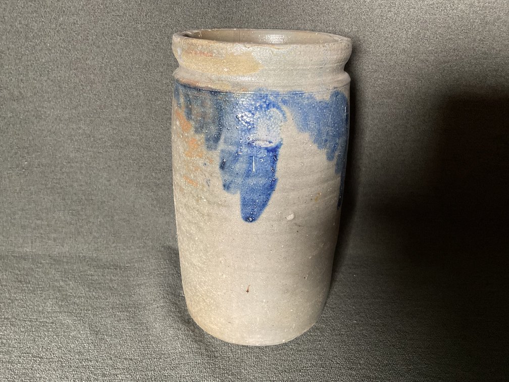 Image for Valley of Virginia Cobalt Decorated Crock 1 Gallon