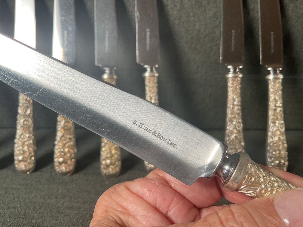 Image for S Kirk & Son “Repousse” Sterling Handle  Knives