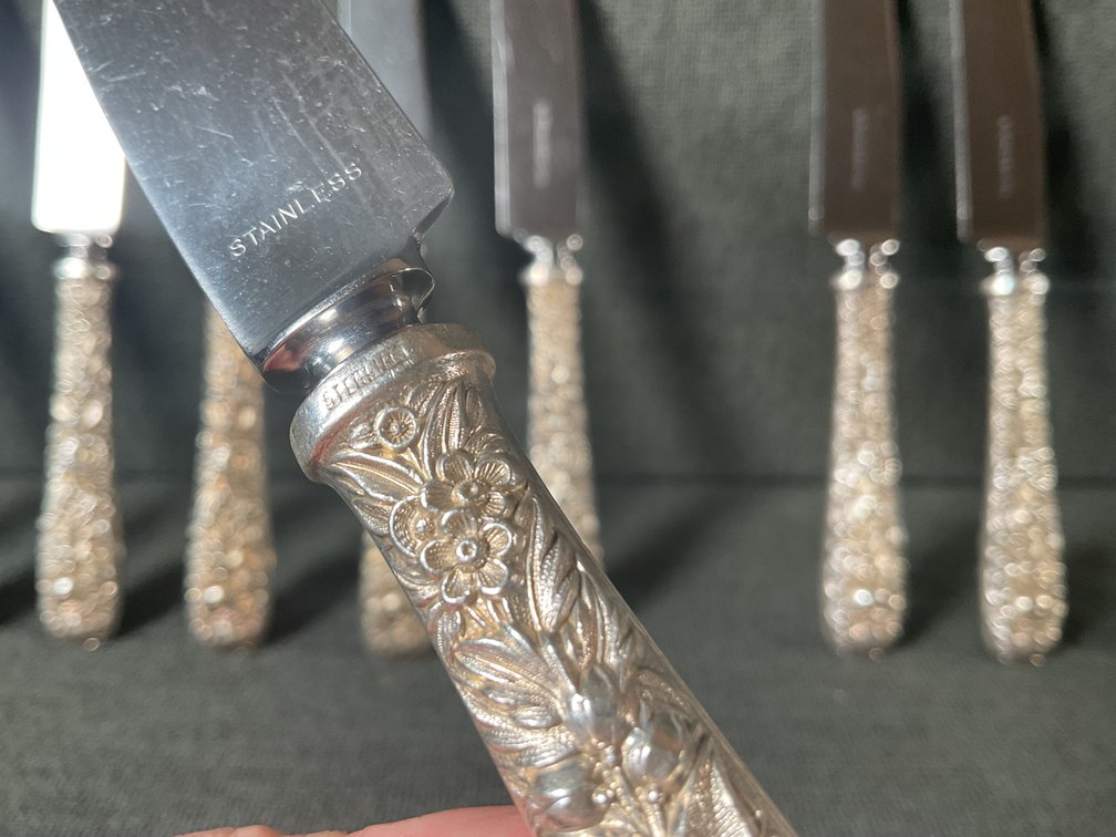 Image for S Kirk & Son “Repousse” Sterling Handle  Knives
