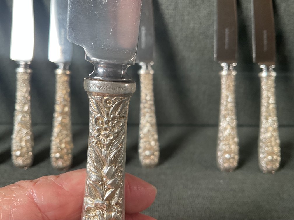 Image for S Kirk & Son “Repousse” Sterling Handle  Knives