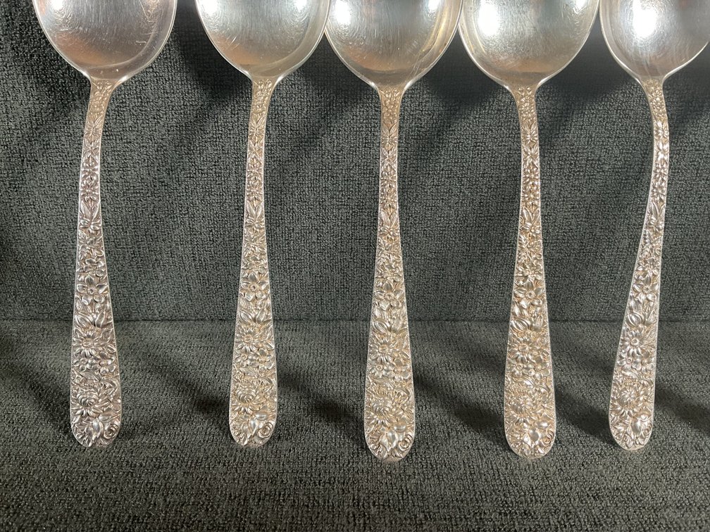 Image for S Kirk & Son “Repousse” Sterling Silver Gumbo Spoons