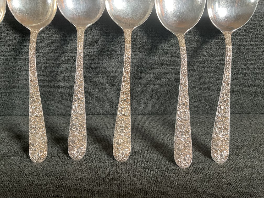Image for S Kirk & Son “Repousse” Sterling Silver Gumbo Spoons