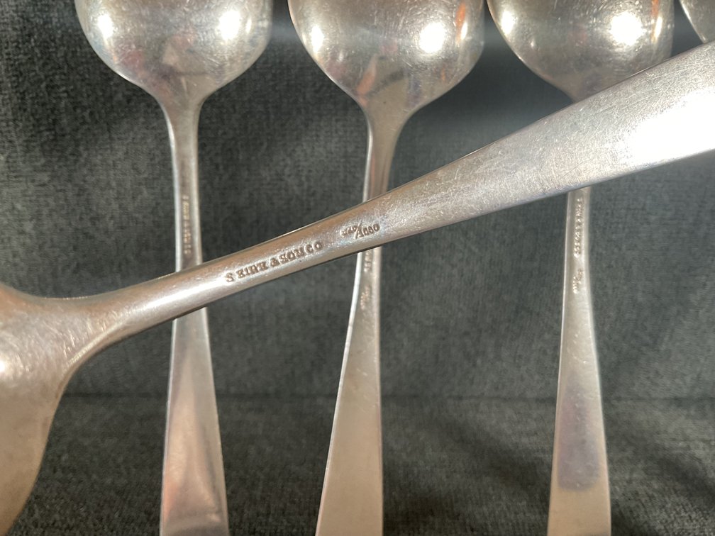 Image for S Kirk & Son “Repousse” Sterling Silver Gumbo Spoons