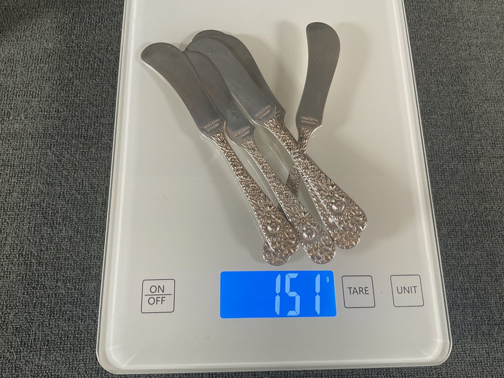 Image for S Kirk & Son “Repousse” Sterling Silver Individual Butter Knives