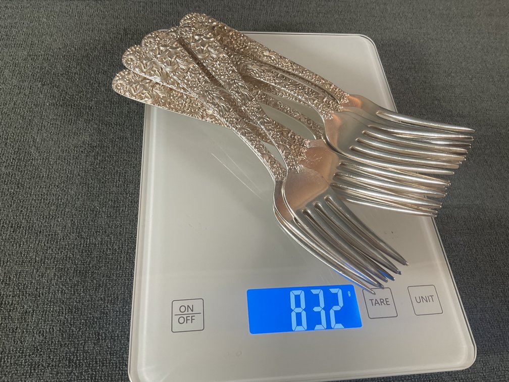 Image for S Kirk & Son “Repousse” Sterling Silver Forks 12!