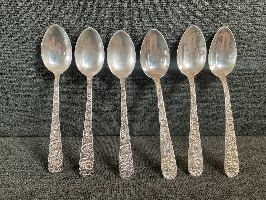 Image for S Kirk & Son “Repousse” Sterling Teaspoons