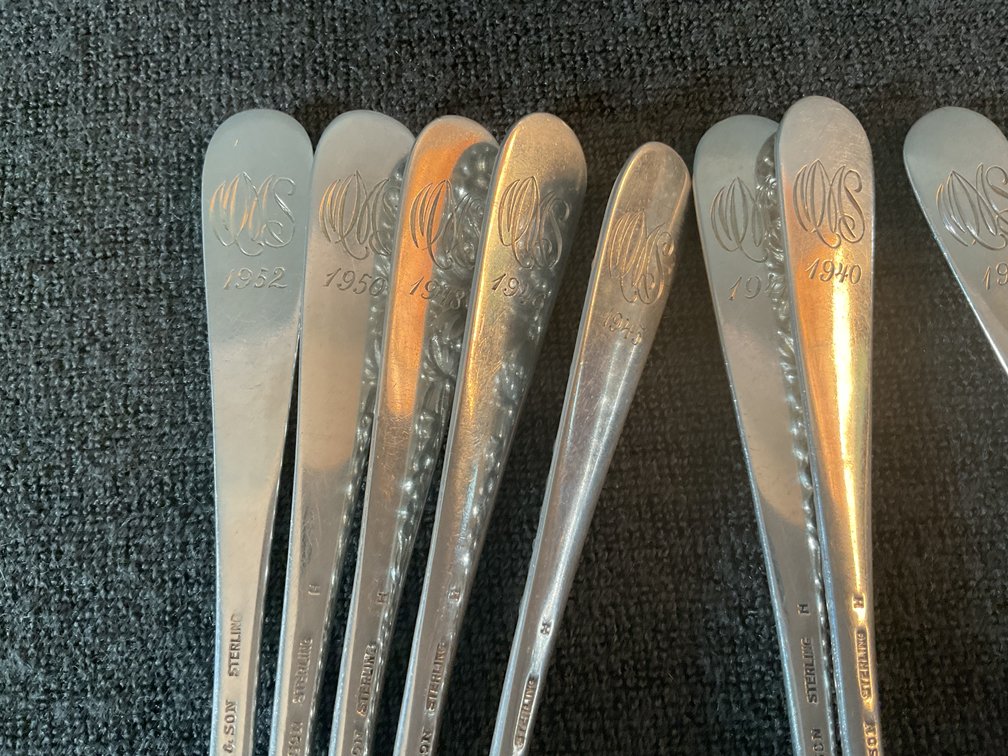 Image for S. Kirk & Son “Repousse” Heavy Sterling Silver Teaspoons