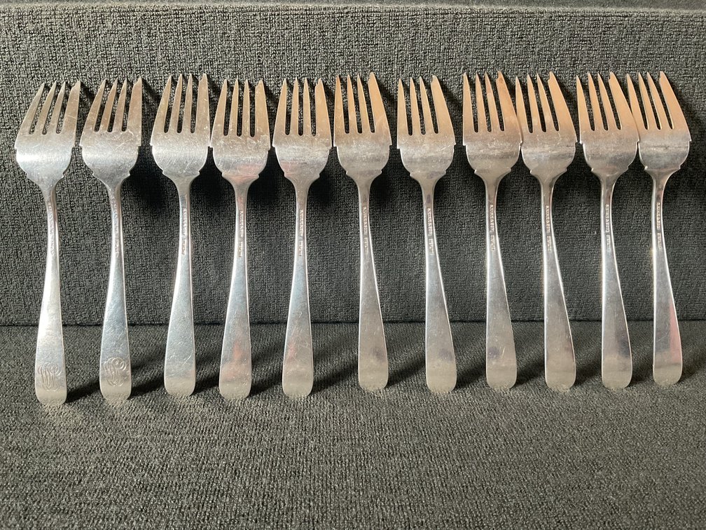 Image for S Kirk and Son “Repousse” Sterling Silver Salad Forks