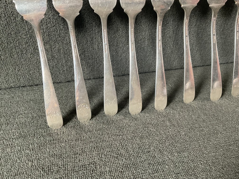 Image for S Kirk and Son “Repousse” Sterling Silver Salad Forks